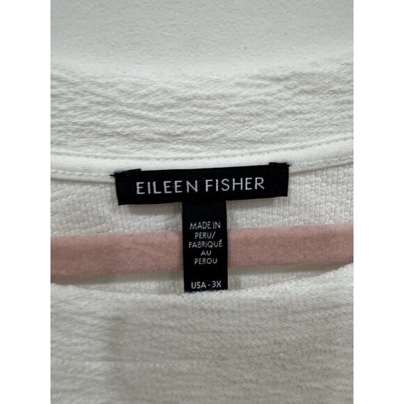 Eileen Fisher Organic Cotton Women’s 3x Long Sleeve White Textured Tunic - Picture 4 of 6